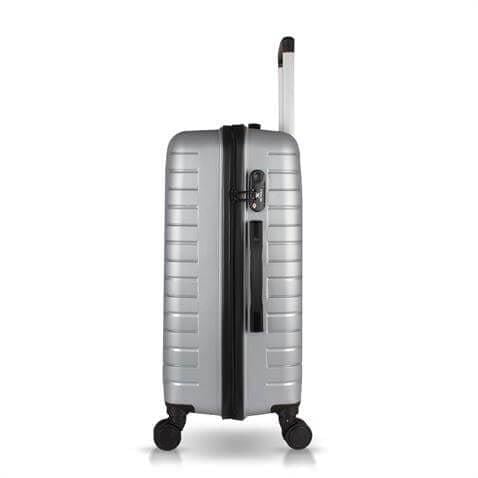 My Valice Solid PP Polipropilen Kırılmaz Kabin Orta ve Büyük Boy Gümüş Gri 3'lü Valiz Seti