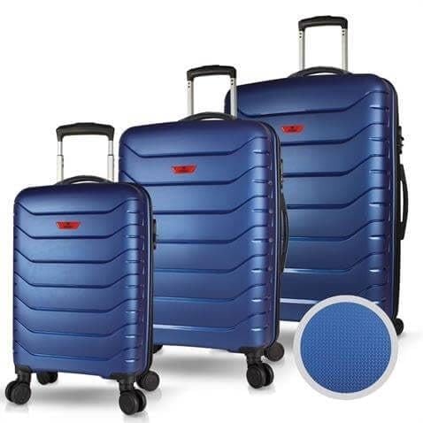My Valice Solid PP Polipropilen Kırılmaz Kabin Orta ve Büyük Boy Parlement Mavisi 3'lü Valiz Seti