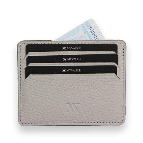 My Valice Unisex Hakiki Deri Cüzdan ve Kartlık 1817 Gri