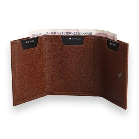 My Valice Unisex Hakiki Deri Cüzdan ve Kartlık 1819 Taba