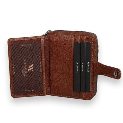 My Valice Unisex Hakiki Deri Cüzdan ve Kartlık 1816 Taba