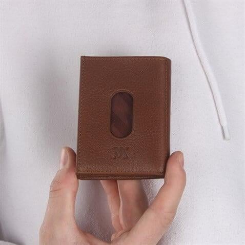 My Valice Unisex Hakiki Deri Cüzdan ve Kartlık 1819 Taba