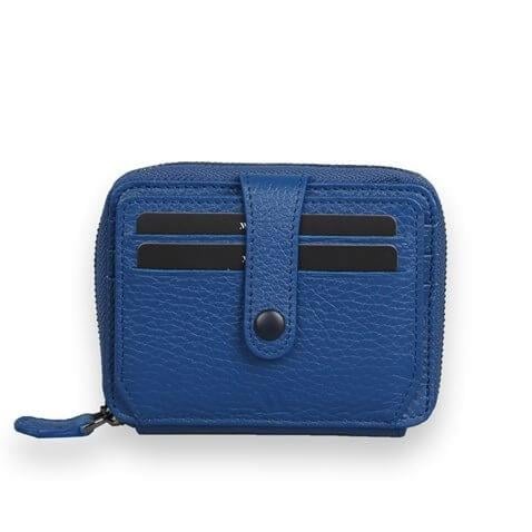 My Valice Unisex Hakiki Deri Cüzdan ve Kartlık 1816 Saks Mavi
