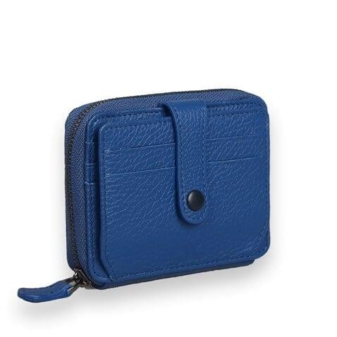 My Valice Unisex Hakiki Deri Cüzdan ve Kartlık 1816 Saks Mavi
