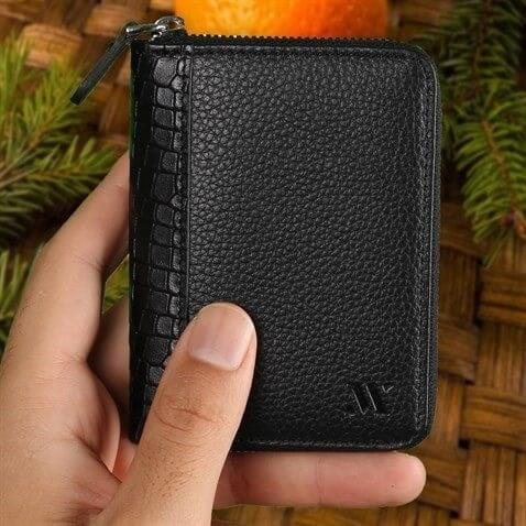 My Valice Unısex Hakiki Deri Cüzdan ve Kartlık 1810 Siyah