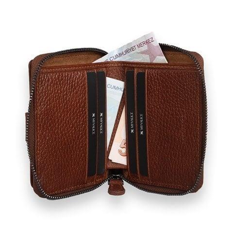 My Valice Unisex Hakiki Deri Cüzdan ve Kartlık 1816 Taba