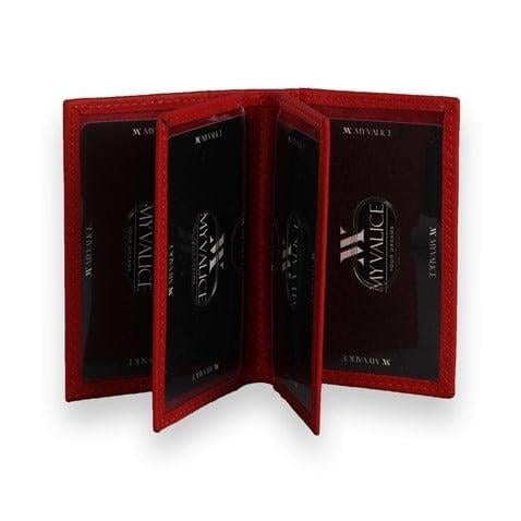 My Valice Unisex Hakiki Deri Cüzdan ve Kartlık 1818 Kırmızı