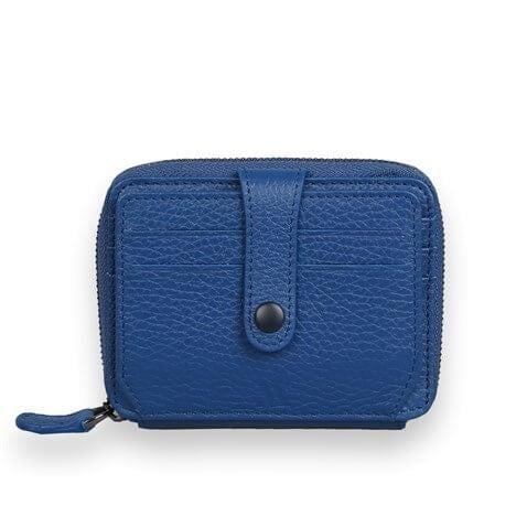 My Valice Unisex Hakiki Deri Cüzdan ve Kartlık 1816 Saks Mavi