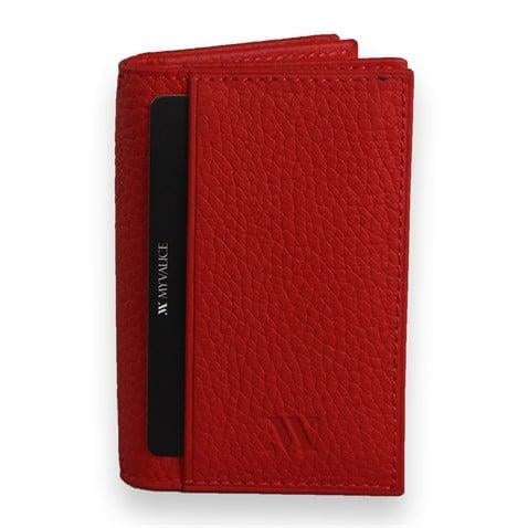 My Valice Unisex Hakiki Deri Cüzdan ve Kartlık 1818 Kırmızı