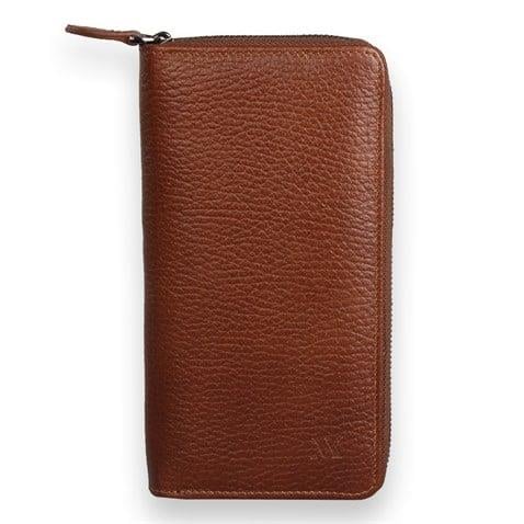 My Valice Unisex Telefon Bölmeli Hakiki  Deri Cüzdan ve Kartlık 1821 Taba