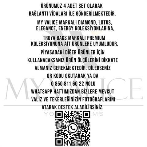 My Valice Valiz Tekerleği Çift Teker 01 4 Adet Yeşil