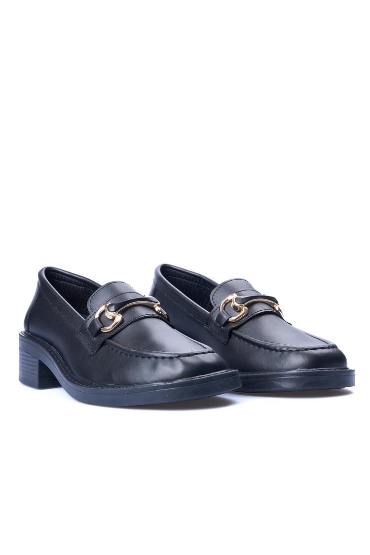 Nene 2343 Siyah Kadın Loafer Ayakkabı