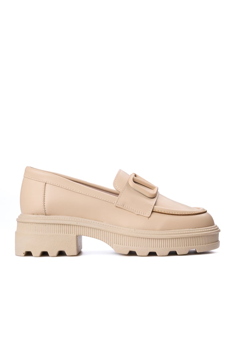 Nene 2460 Bej Kadın Loafer Ayakkabı