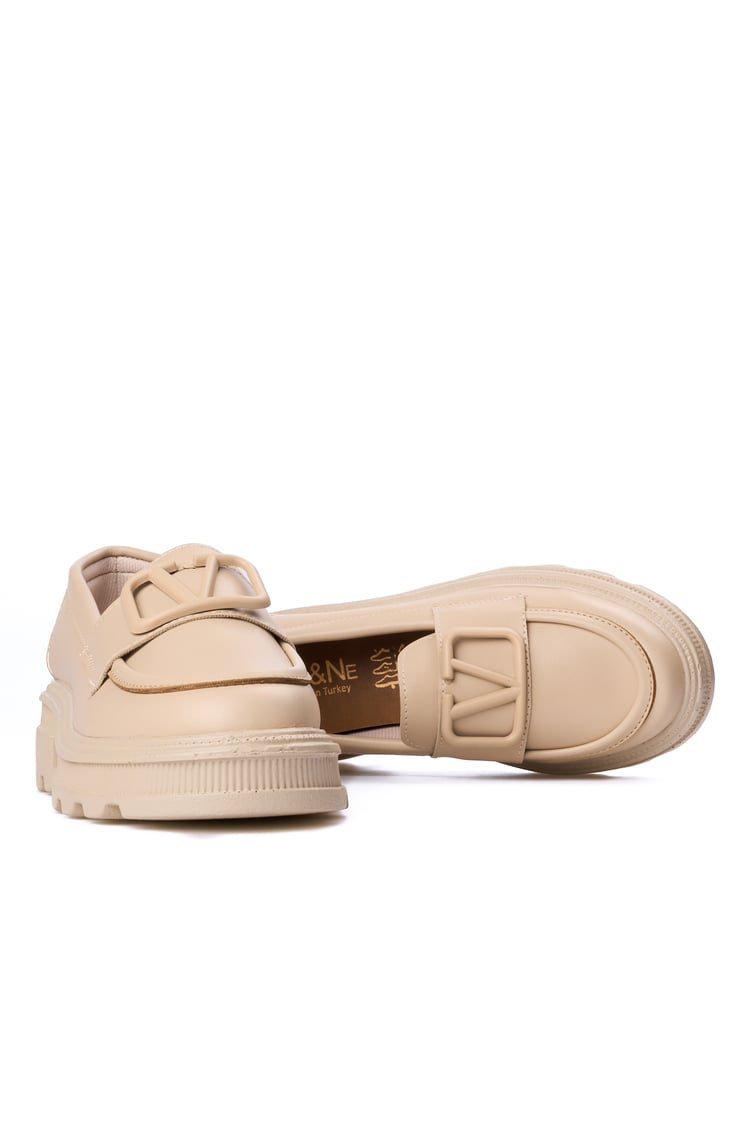 Nene 2460 Bej Kadın Loafer Ayakkabı