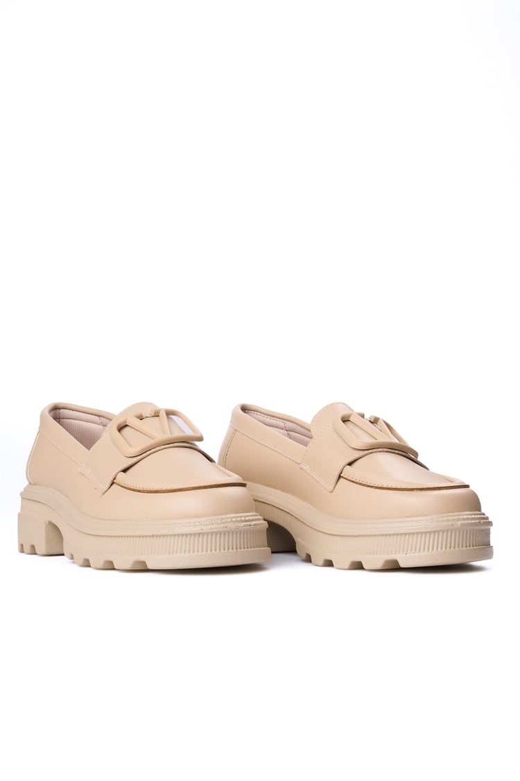 Nene 2460 Bej Kadın Loafer Ayakkabı