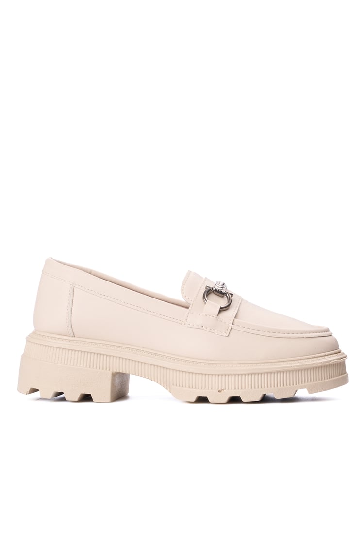Nene 2465 Bej Kadın Loafer Ayakkabı