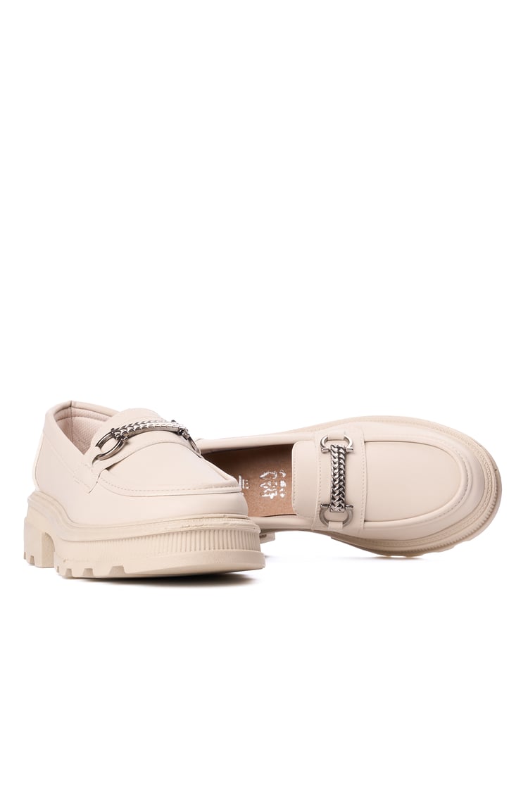 Nene 2465 Bej Kadın Loafer Ayakkabı