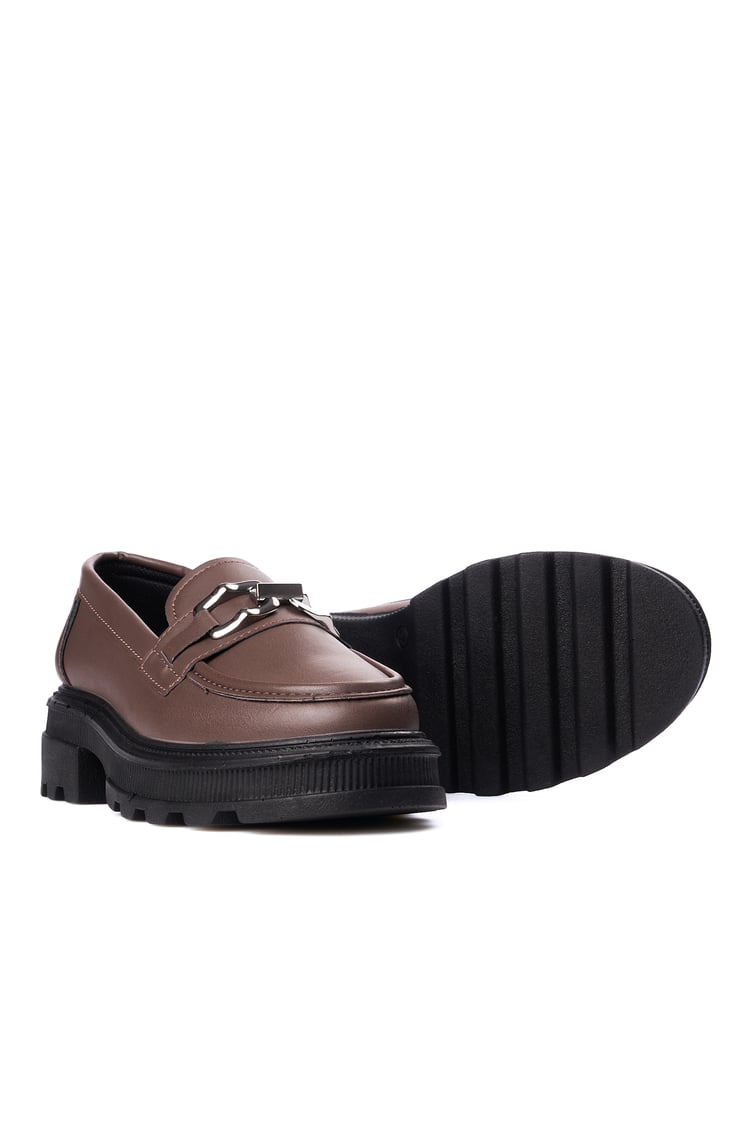 Nene 2468 Kahverengi Kadın Loafer Ayakkabı