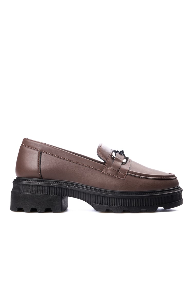 Nene 2468 Kahverengi Kadın Loafer Ayakkabı