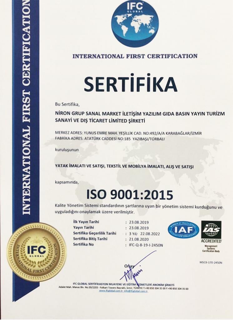 Niron Basic 140x190 cm Çift Kişilik Sert Ortopedik Yatak