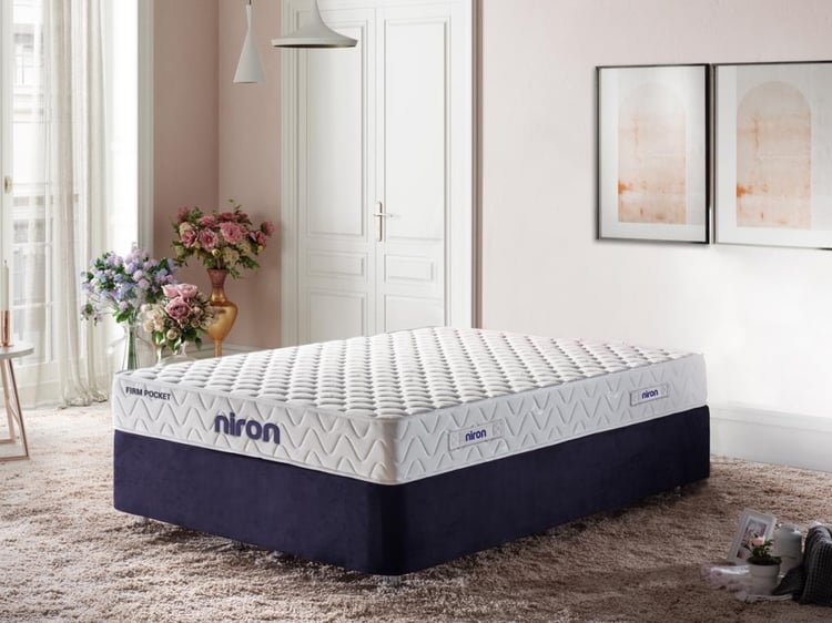 Niron Firm Pocket Tek Kişilik Full Ortopedik Paket Yaylı Orta Sert Yatak 80x180 cm 