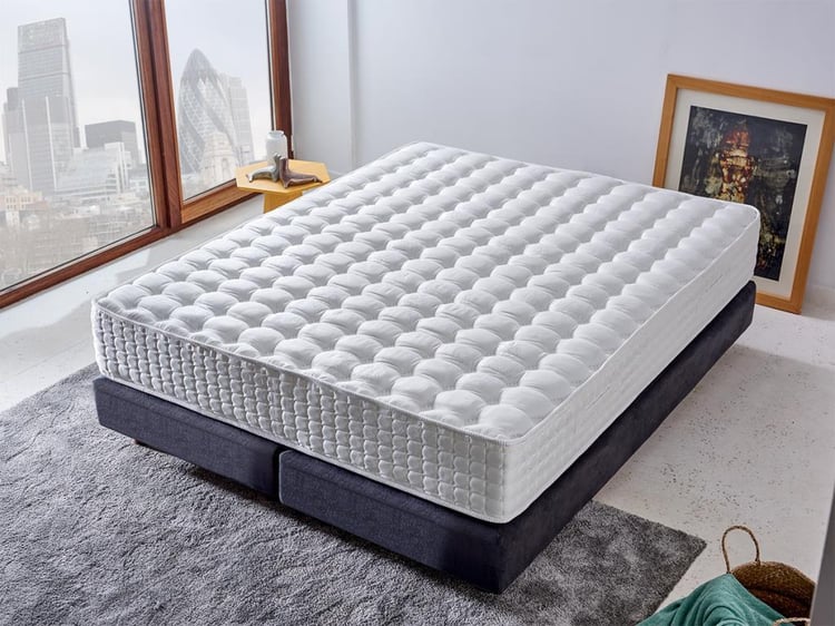 Niron London Yatak 180x200 cm Çift Kişilik Paket Yaylı Alev Geciktiricili Kral Dairesi Yatağı