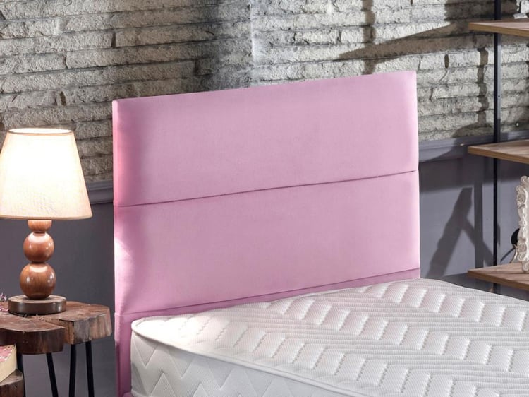 Niron Pinky 120x200 Tek Kişilik Yatak Seti - Pembe Kumaş Baza, Başlık ve Yatak Takımı