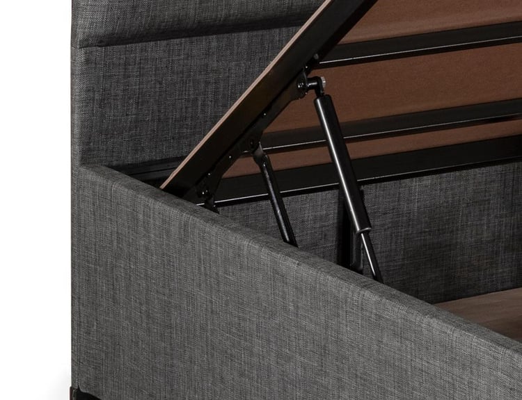 Niron Silver Baza ve Başlık Seti 120x200 cm Tek Kişilik Kaydırmaz Kumaşlı Gri Keten Baza ve Başlığı