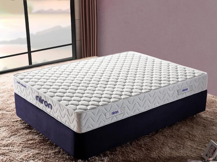 Niron Soft Pocket Tek Kişilik Lüks Full Ortopedik Paket Yaylı Yumuşak Yatak 80x180 cm 