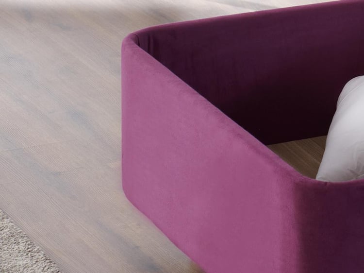 Niron Violet Baza ve Başlık Seti 200x200 cm Çift Kişilik Sandıklı Mor Kumaş Baza ve Başlığı