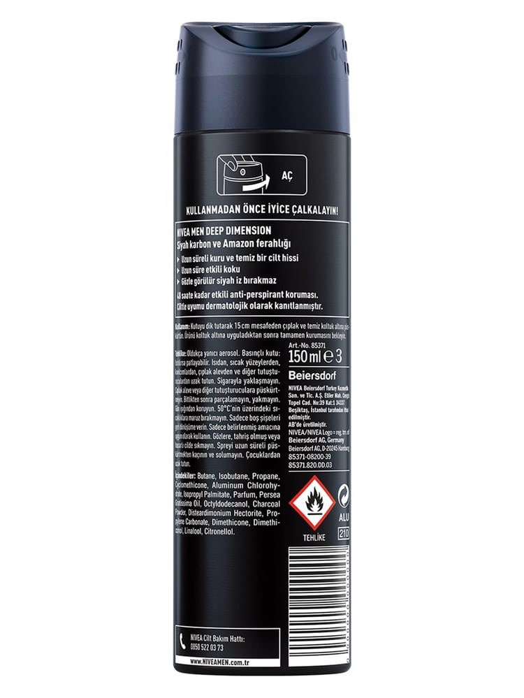 NIVEA 150ML DEO DEEP AMZ ERKEK