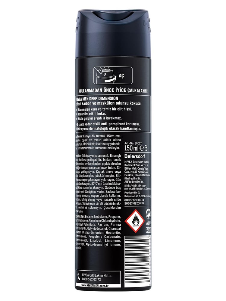NIVEA 150ML DEO  DEEP ERKEK