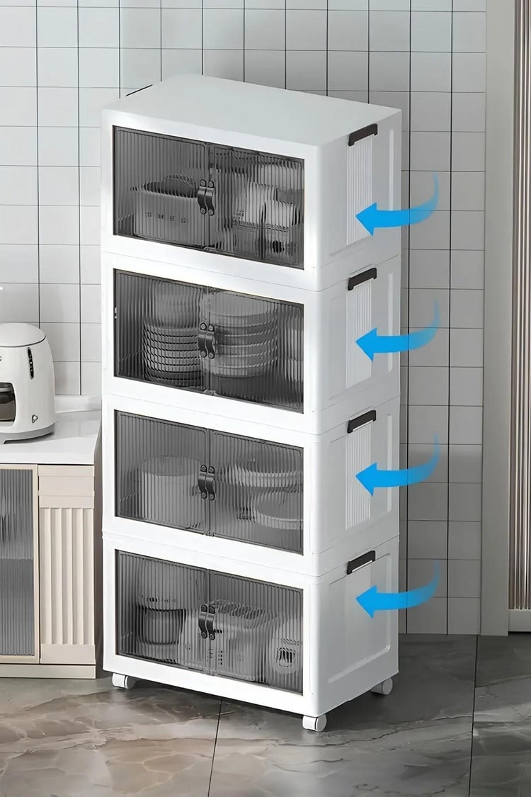 NN KATLANIR DOLAP LN-3003-1 4 KATLI BEYAZ x