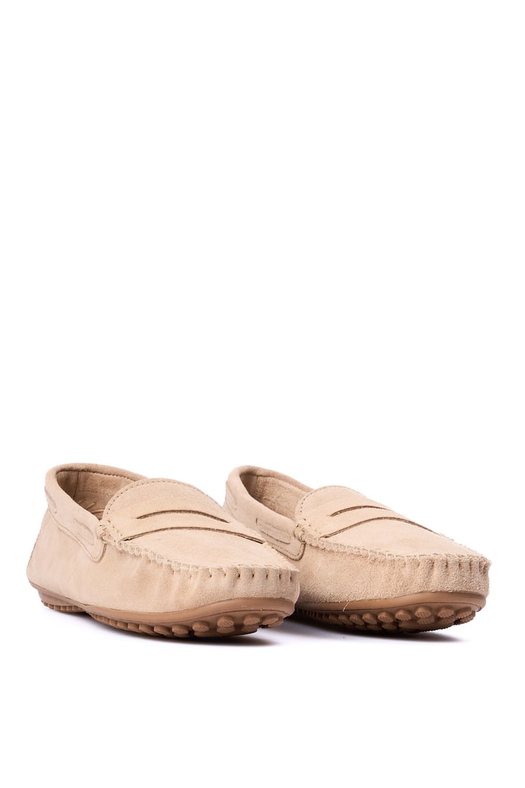 Oflaz 1329Y 101 Bej Bayan Derı Loafer Ayakkabı