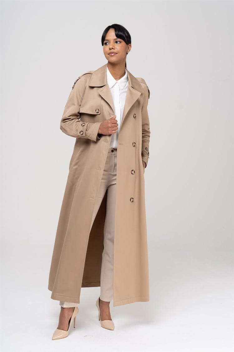 Olcay 6538 3001 Camel Kadın Polyester Trençkot