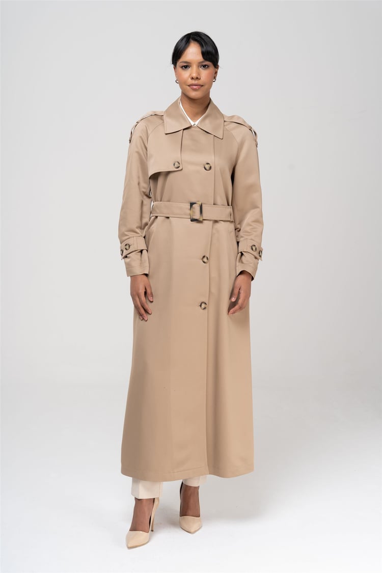 Olcay 6538 3001 Camel Kadın Polyester Trençkot