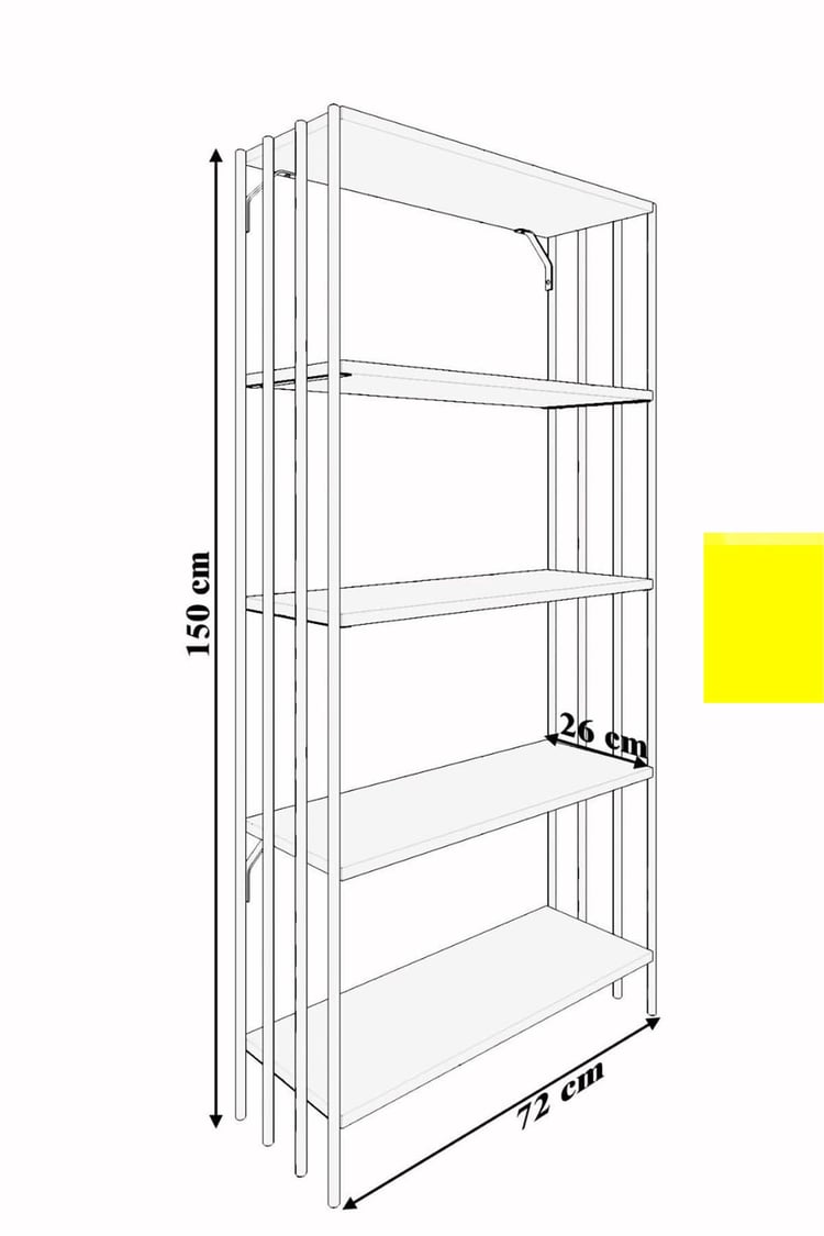 Pafu Rona Metal Kitaplık