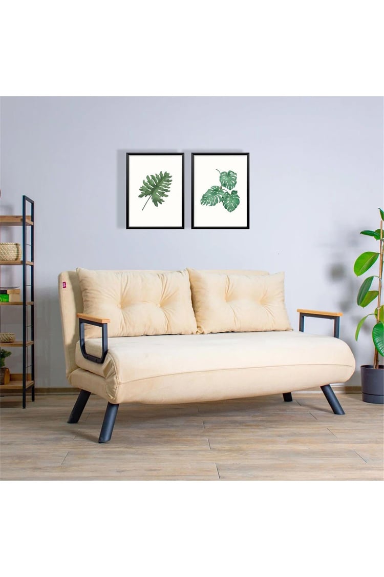 Pafu Sando İkili Katlanır Yataklı Koltuk Krem