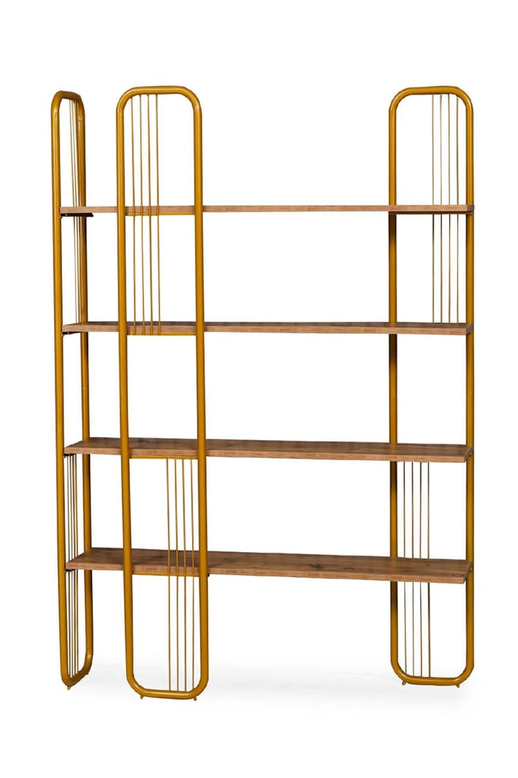 Pafu Sierra Gold Kitaplık - Gold Ahşap