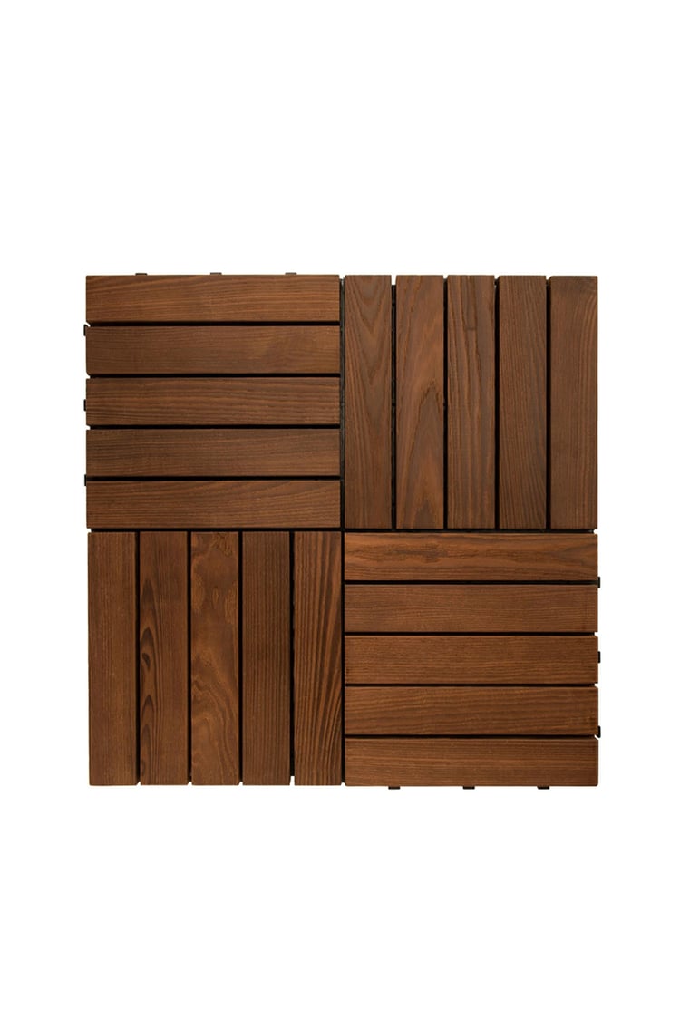 Pafu Sunsoe Dişbudak Ağacı Balkon Bahçe Ahşap Yer Döşemesi Karo Deck 30x30 cm 1 Adet (0,09m2)