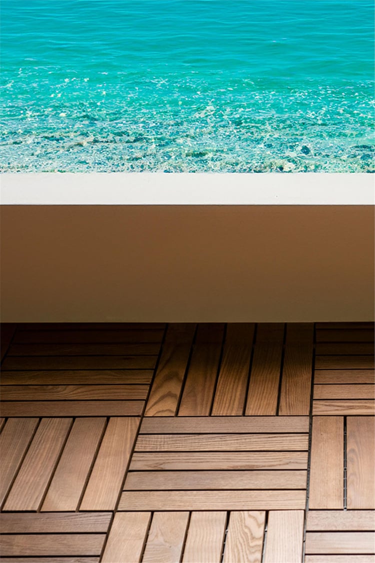 Pafu Sunsoe Dişbudak Ağacı Balkon Bahçe Ahşap Yer Döşemesi Karo Deck 30x30 cm 1 Adet (0,09m2)