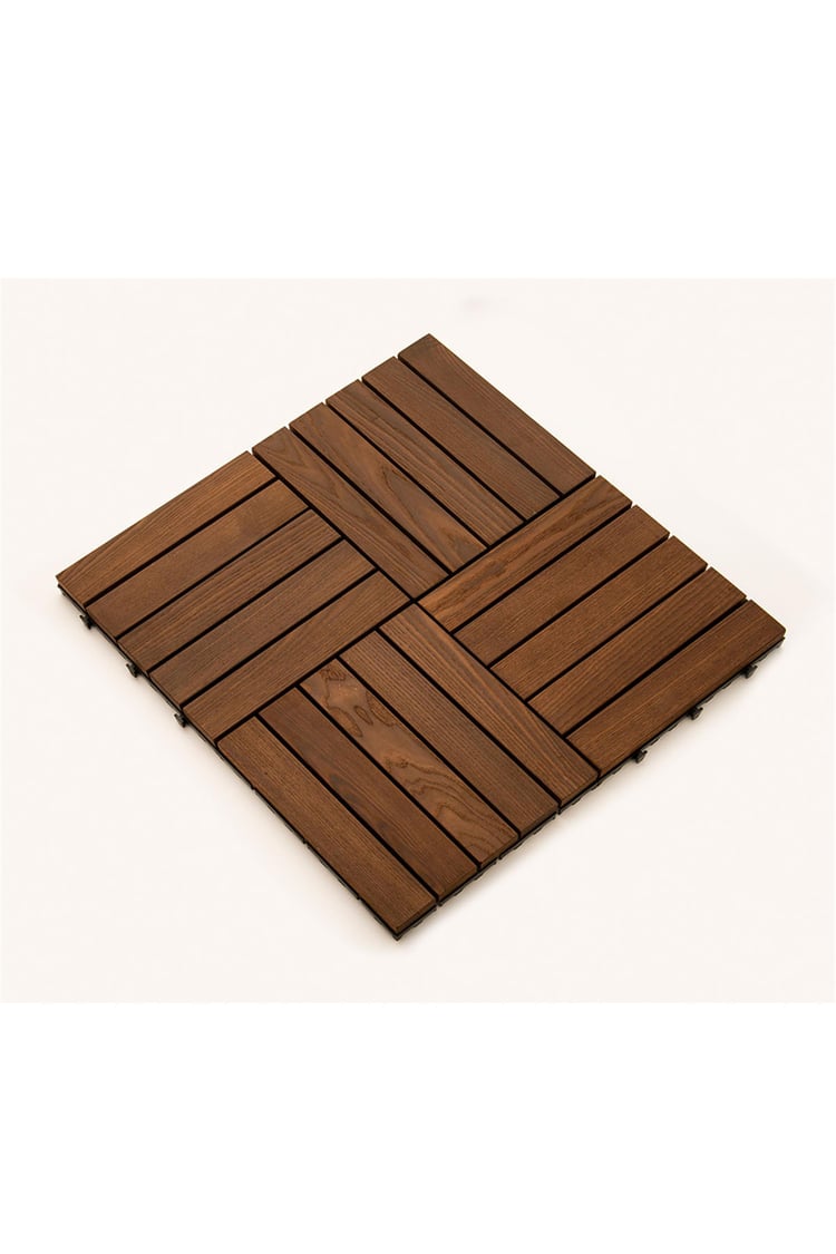 Pafu Sunsoe Dişbudak Ağacı Balkon Bahçe Ahşap Yer Döşemesi Karo Deck 30x30 cm 1 Adet (0,09m2)