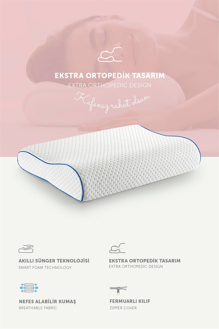 Pafu Visco Boyun Destekli Ortopedik Yastık