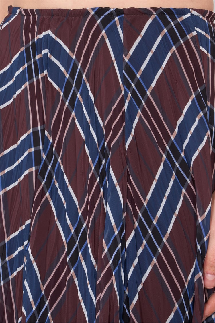 Patara Y26 7091 Kahverengi Kadın Şifon Etek S-Xxl