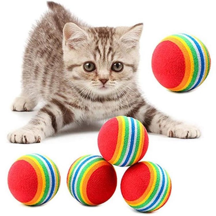 Petcraft Gökkuşağı Kedi Topu 3'lü