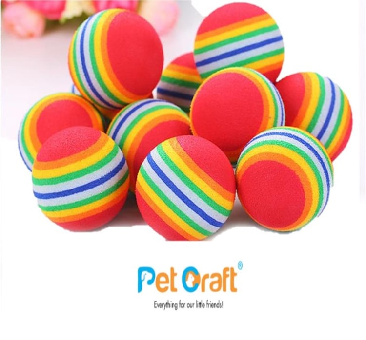 Petcraft Gökkuşağı Kedi Topu 3'lü