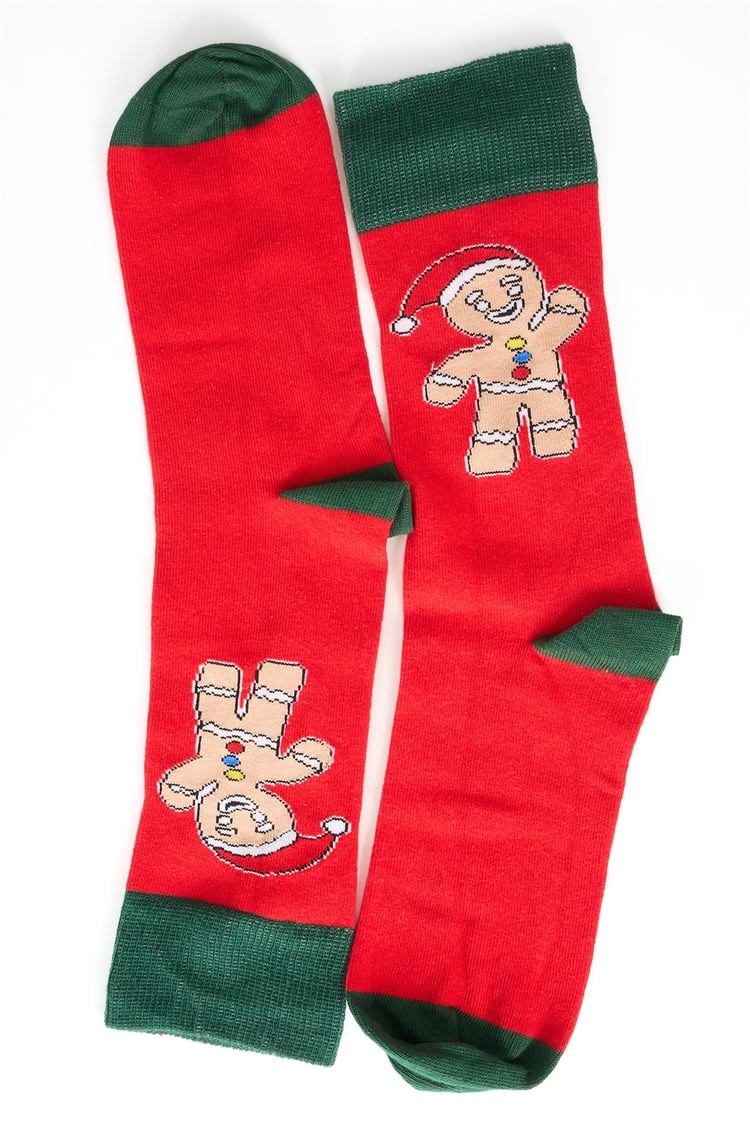 Pıno K26 640 Unısex Elastane Gınger Bread Yenı Yıl Corap