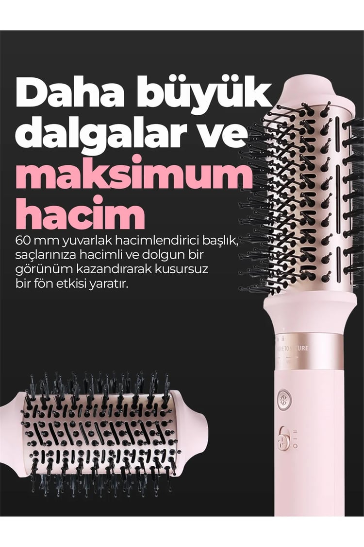 Pirantech Ks-611 Airbreeze 6 Başlıklı Saç Şekillendirme Ve Kurutma Seti - Bukle, Hacim, Hızlı Kurutma Rose