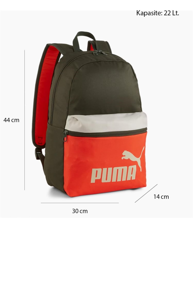 Puma 090468-03 Puma Phase Backpack Colorbl Dark Olıve-Redmazıng-Desert Dust Erkek Sırt Cantası