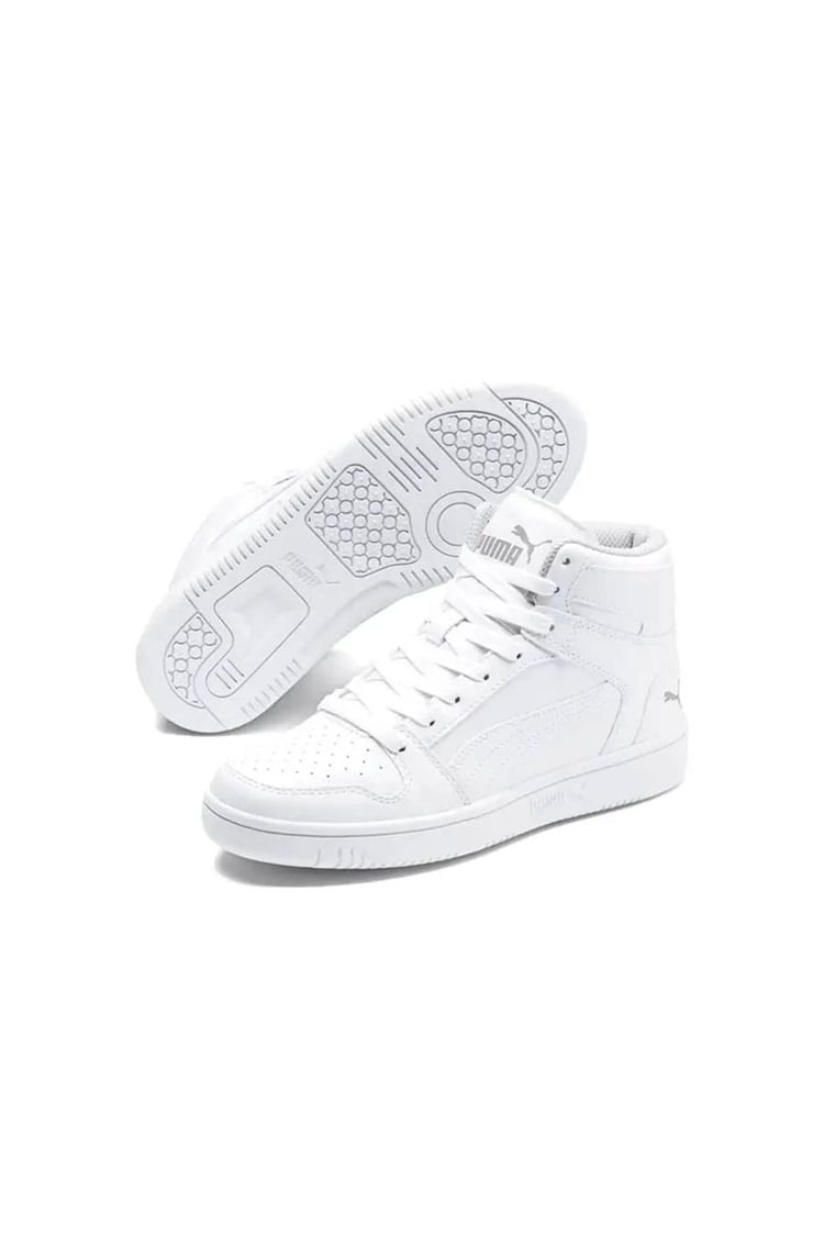 Puma 370486 02 Puma Rebound Layup Sl Jr Puma White-Gray Vıolet Genc Erkek Basketbol Ayakkabısı